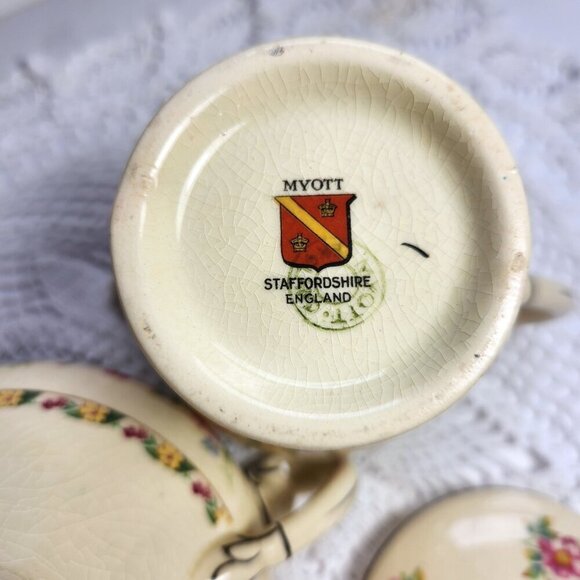 Myott Cream and Sugar Set Floral Bone China Staffordshire England - Picture 11 of 11